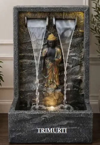 Zen Buddha Twin Cascade Fountain